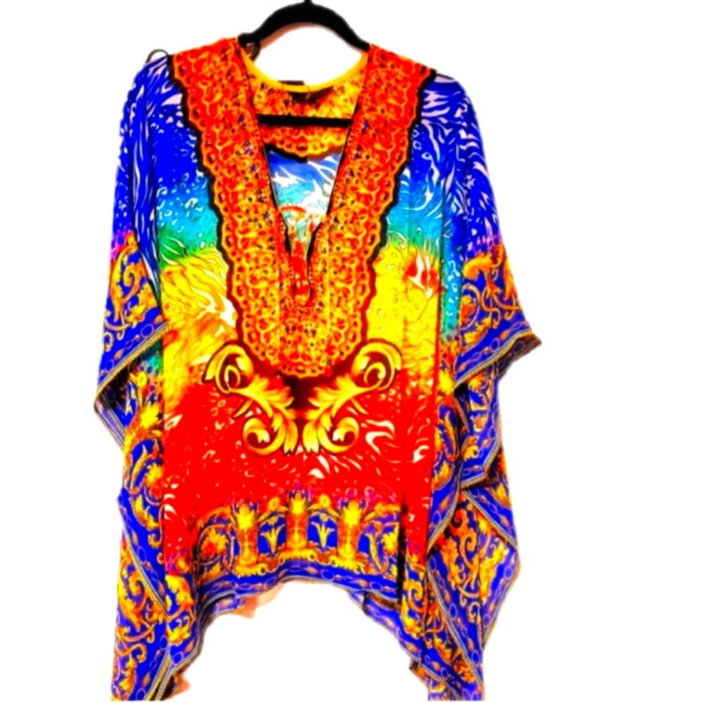 LAST ONE**Kaftan BEAUTIFUL Swimsuit Cover- up w/Cry. S